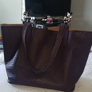 Gigi teddie tote purple embossed python